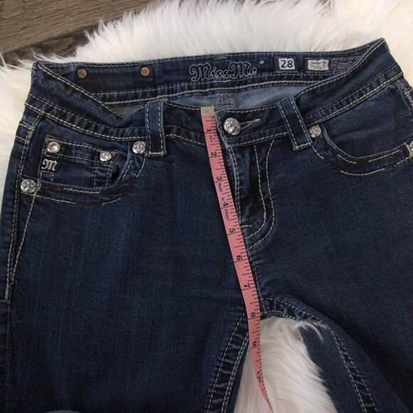 Miss Me Jeans Womens Low Rise Skinny Dark Wash Size 28 *Read* - Picture 7 of 15